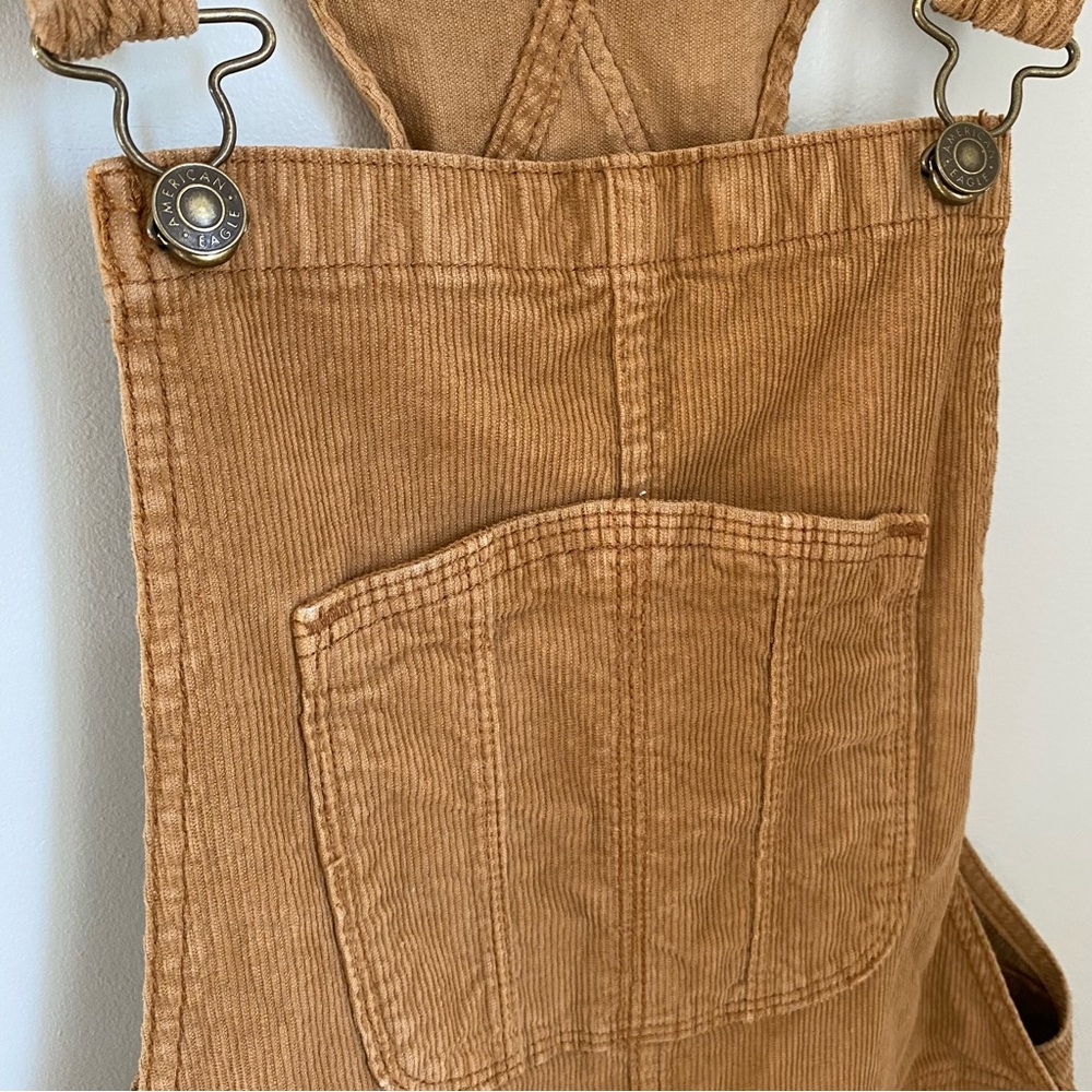 American Eagle Corduroy Overalls Brown Ladies Size Small Boho Casual - Picture 10 of 11